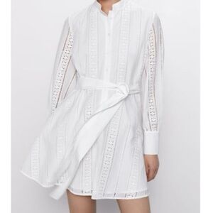 Zara White Eyelet Mini Dress